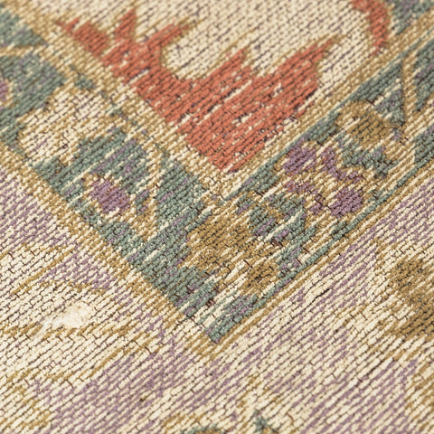 Little Flame rug pattern view in saffron and lilac tones