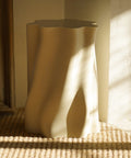 Lulu eggshell stool styled in a contemporary interior