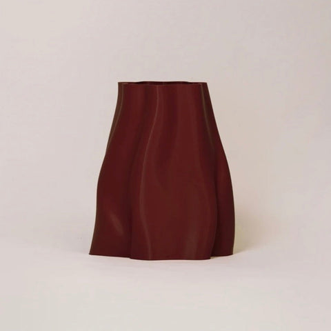 Lulu sculptural burgundy storage bin and planter