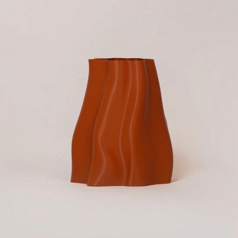 Lulu sculptural burnt orange storage bin and planter
