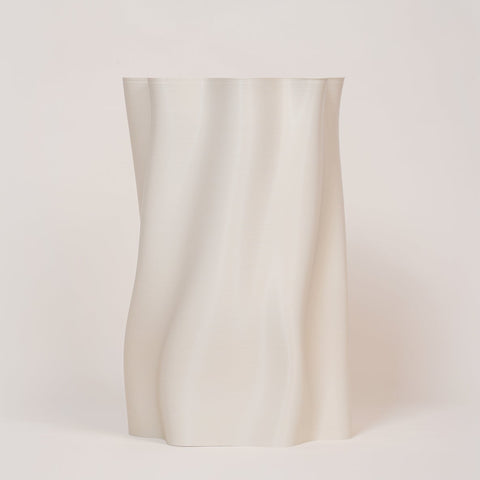 Lulu stool eggshell front view showing clean silhouette