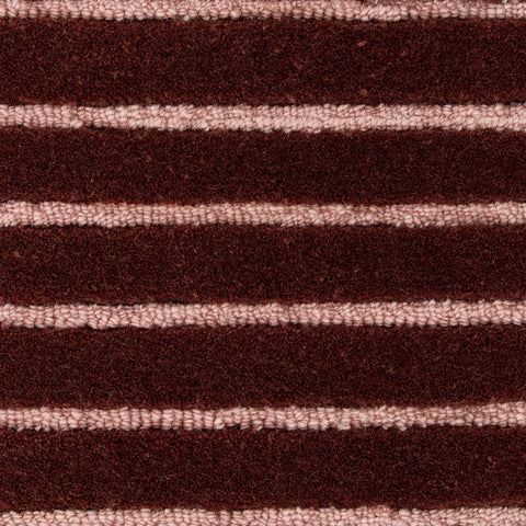 Detail of Marlow Wine Rug showing sculptural high-low pile texture