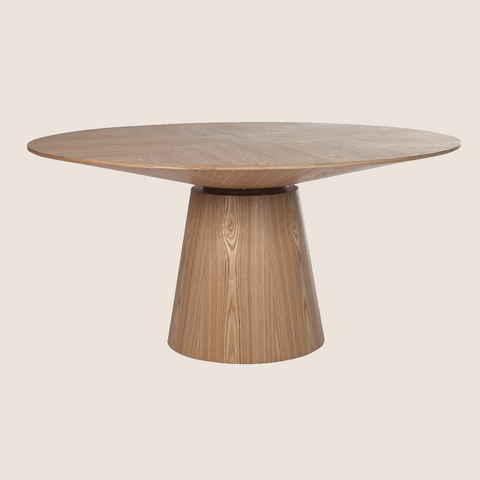 Matthew round dining table natural ash, front view