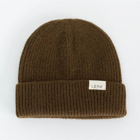 Merino Rib Beanie in Oat