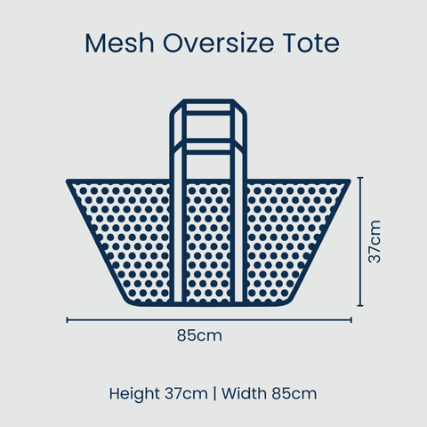 Mesh Oversized Tote folded to A4 size