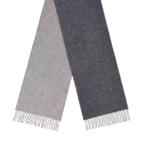 Mid Grey and Silver Merino Scarf, reverse side detail