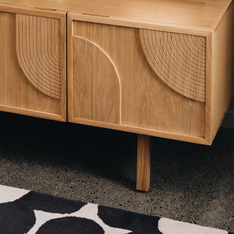 Modern Ritual TV Unit styled in a living room with TV above