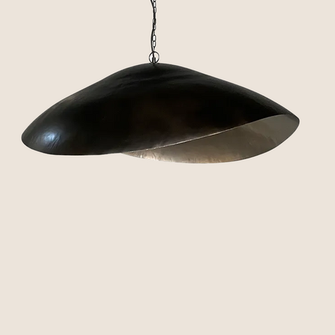 Moira Black pendant light, medium size, front view