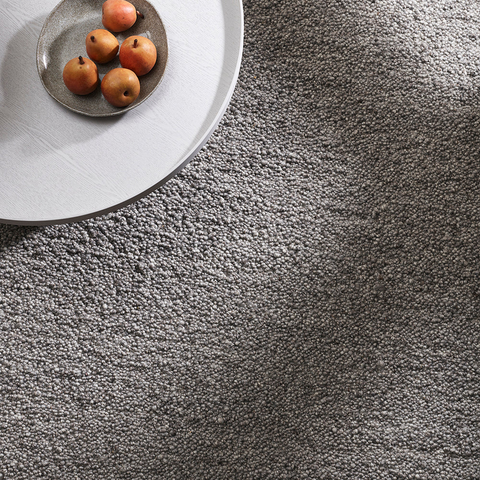 Mt Somers Smoke Grey handwoven NZ wool rug, front view
