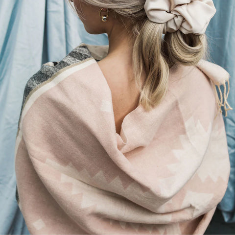 Native Scarf in Blush, folded flat view