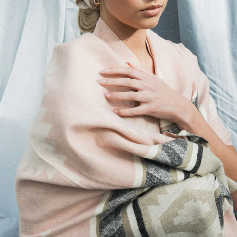 Native Scarf in Blush, styled