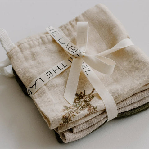 Organic Muslin Facecloths styled