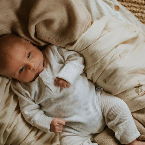 Organic Muslin Swaddle Blanket lifestyle shot