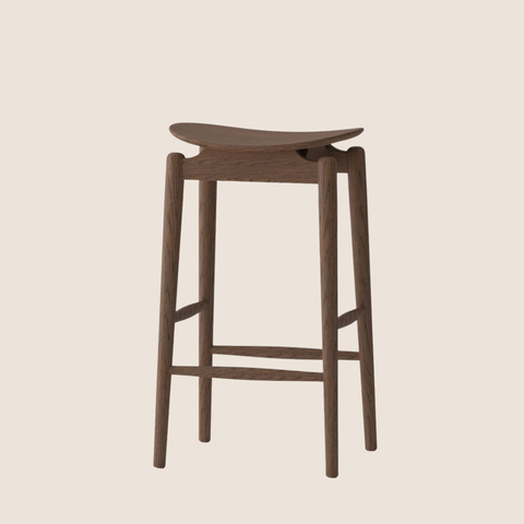 Oslo barstool full side profile showing sturdy legs and footrest