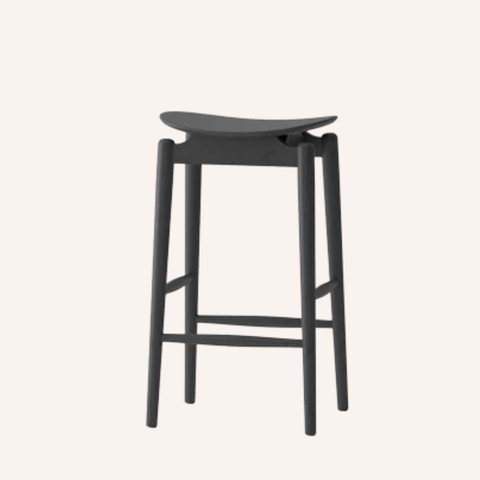 Oslo barstool in black  finish, front view