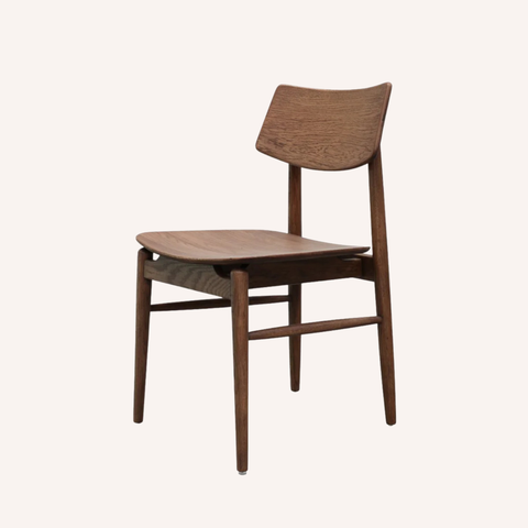Oslo dining chair in Walnut finish, front view