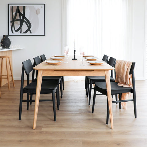 Oslo dining chairs styled around a dining table