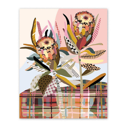 Paint by Numbers Two Proteas finished painting