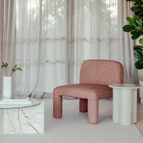 Ripple side table in Putty colourway, alternate angle