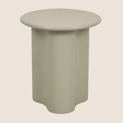 Ripple side table in Putty colourway, front view