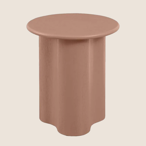 Ripple side table in Washed Terracotta colourway, front view