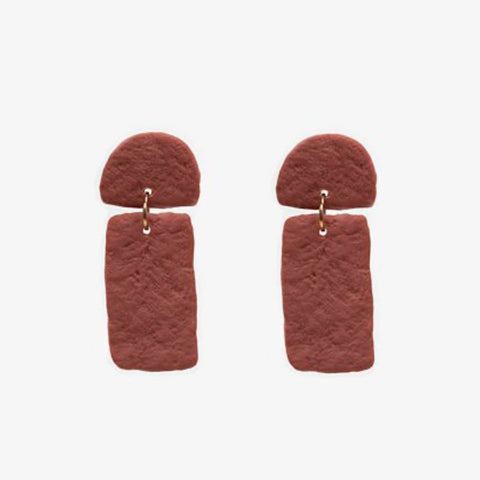 Rust Textured Earrings, product shot