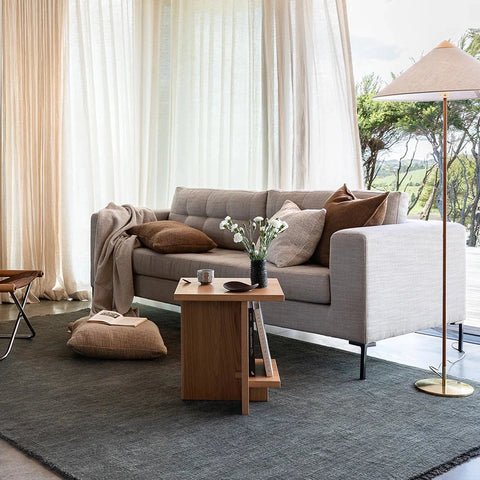 Sandringham floor rug in Forest colourway, lifestyle shot