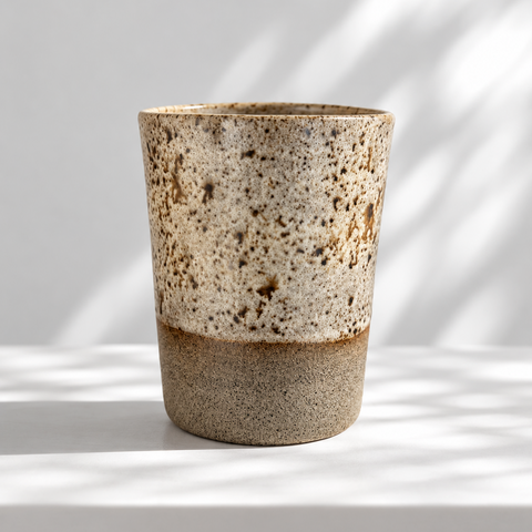 Rusted Cream Summit Tumbler by Saturday Ceramics – handmade ceramic coffee cup in a warm cream glaze