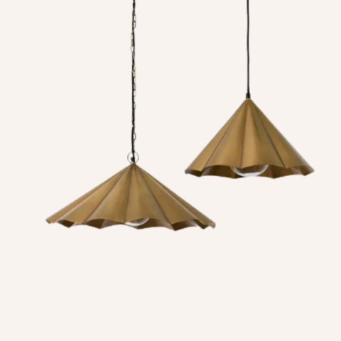 Scalloped Pendant in structured iron, both sizes