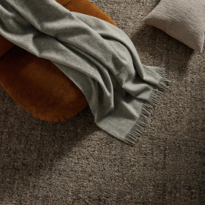 Shale Rug styled underfoot, textured grey tones