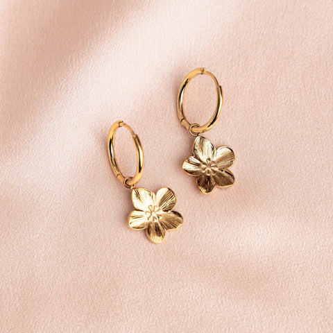 Small Stainless Steel Flower Hoops detail