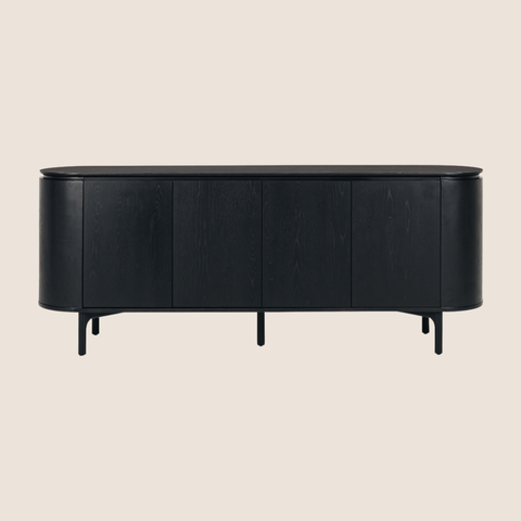 Studio Curve Sideboard Black alternate angle showing curved silhouette