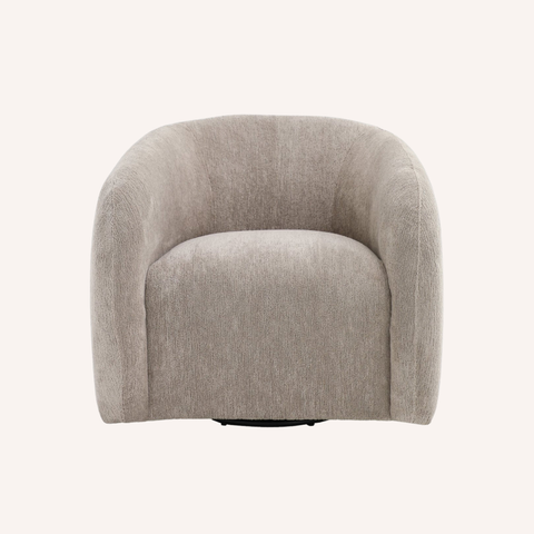Ted Swivel Chair in Chinchilla chenille fabric, front view