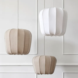 Thea Bell Chandelier white styled in a room setting