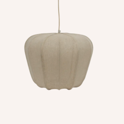Thea Bell Chandelier in natural cotton jute and iron