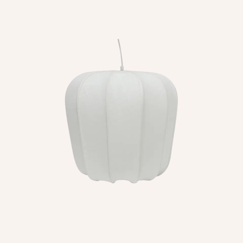 bell shaped pendant light white colour on beige background