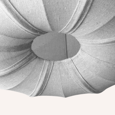 Close-up of Thea Cloud Pendant white finish and cloud-like silhouette