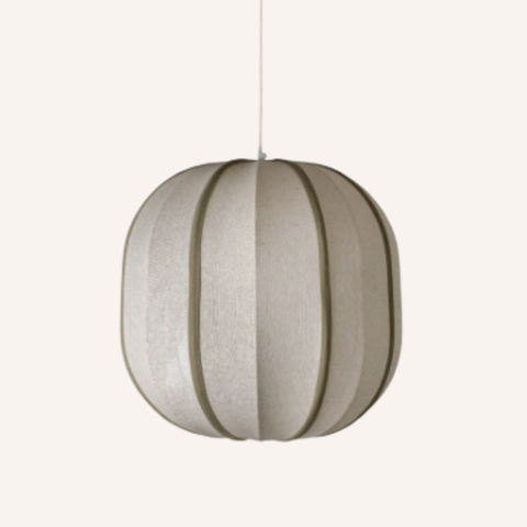 Thea Oval Pendant in olive green and natural