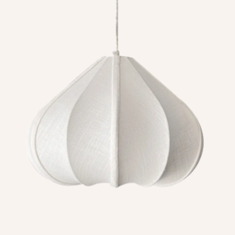 Thea Teardrop Chandelier in white and natural cotton jute