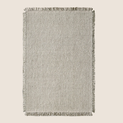 Ulster Natural rug top view showing handwoven 1-1 structure