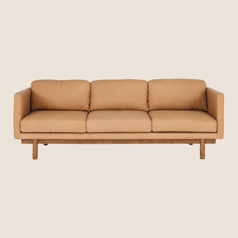 Valencia Tan Leather Sofa | 3 Seater