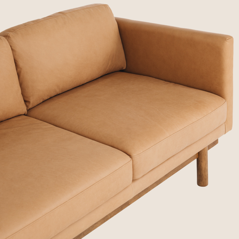 Valencia sofa side profile showing seat depth and low silhouette