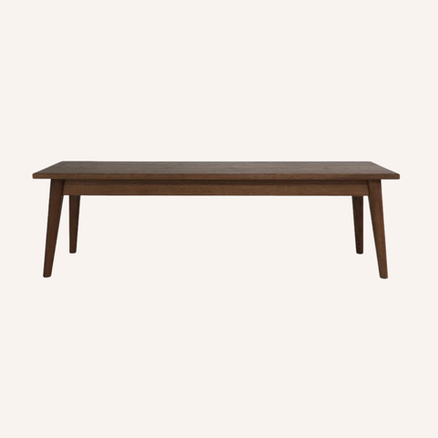 Vanessa Bench in Walnut, styled