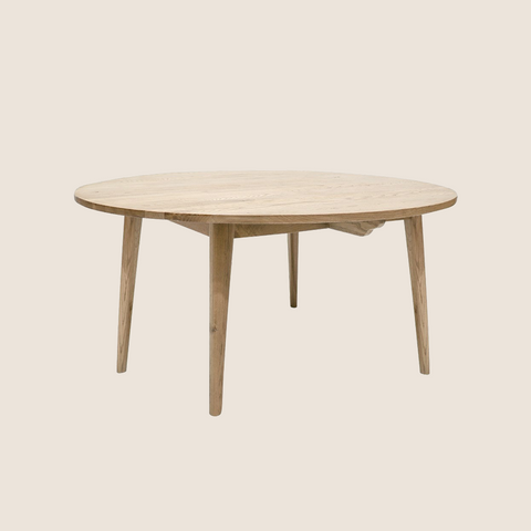 Vanessa round dining table 150cm Natural, front view