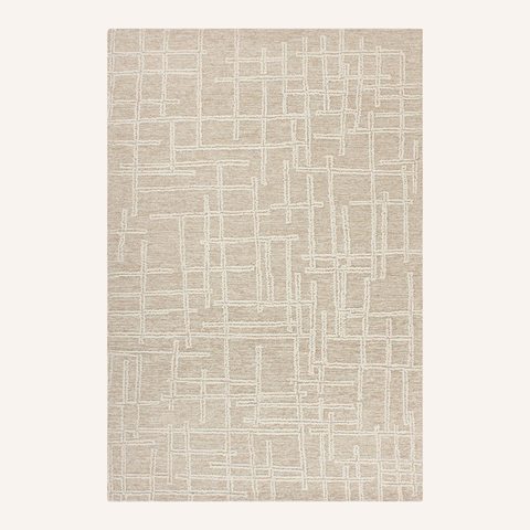 Vista Natural floor rug full view showing architectural line-work