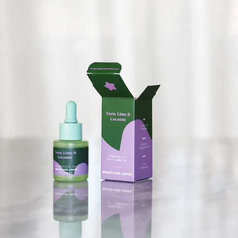 Yuzu, Lime & Coconut fragrance oil refill bottle with box