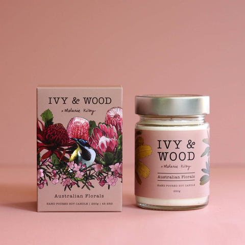 Australian Florals Soy Candle in gift box