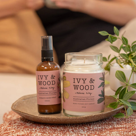 Australian Florals Soy Candle styled