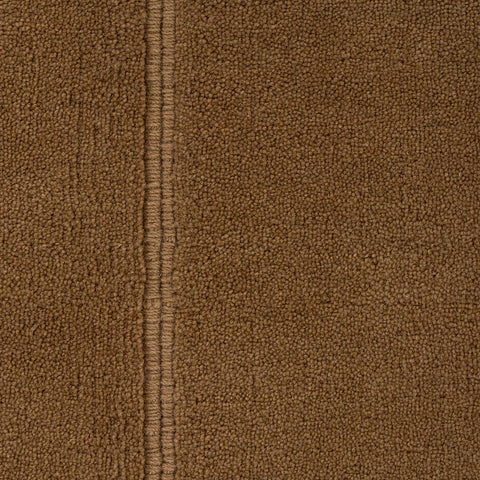 Close-up of Bastion Hazelnut Rug stitched seam detail