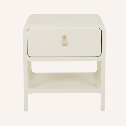 Charlie Bedside Table in Shell, front view